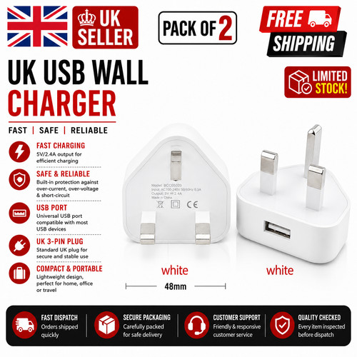 Pin dual usb - uk, adapter