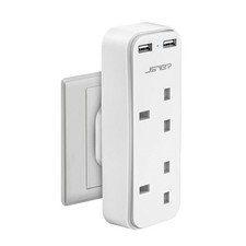 Double Plug Adaptor with 2 USB