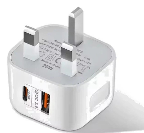 Fast charging dual port plug - dual,