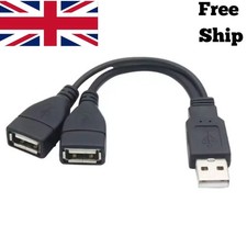 Male USB 2.0 A 1 to 2 Dual USB