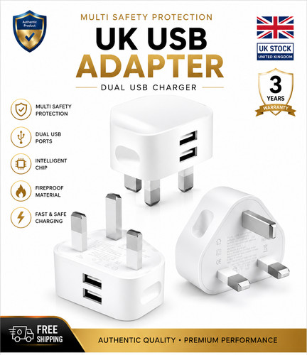 Pin dual usb - uk, adapter