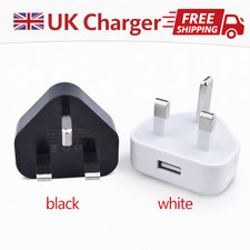UK 3 Pin Dual USB Plug Adapter