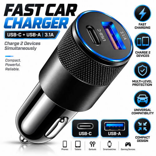 Fast car charger 20w - car,