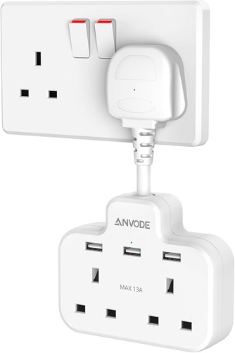 Double plug adaptor with usb - double,