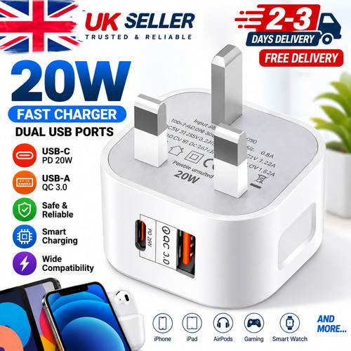 Fast charging dual port plug - fast,