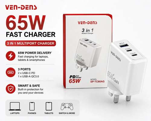 Ven dens 65w fast charger - 65w,