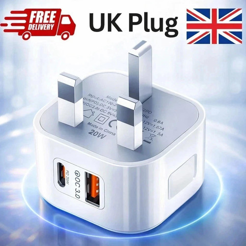 Fast charging dual port plug - fast,