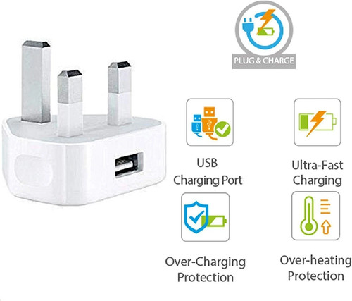 Pack usb pin uk mains - pack, 3