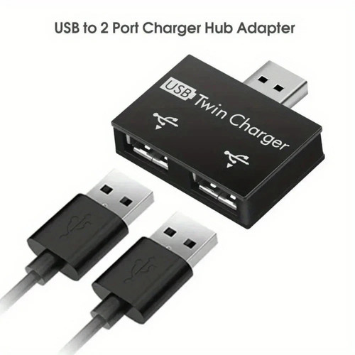 Usb male twin charger - male, to