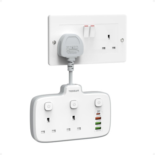 Double plug adapter - uk, with