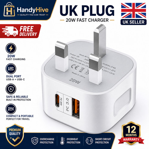 Fast charging dual port plug - fast,